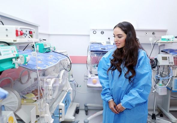 Leyla Əliyeva 3 nömrəli Şəhər Klinik Xəstəxanasının doğum şöbəsində olub - FOTO