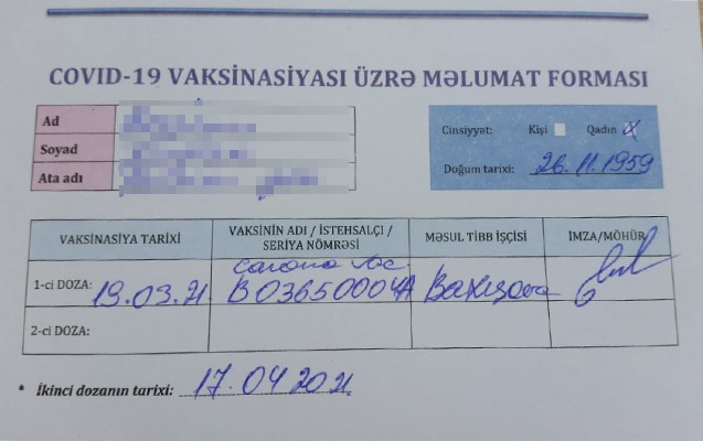 Bu sərnişinlərdən ikinci doza vaksin tələb olunacaq