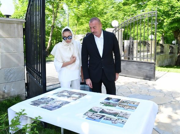 Prezident İlham Əliyev Qəbələnin Nic qəsəbəsindəki Müqəddəs Məryəm Ana Alban kilsəsində olub - FOTO