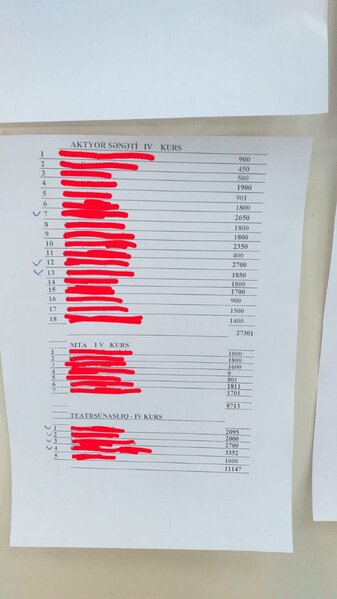 Bakıda universitet ödəniş etməyən tələbələrin siyahısını divardan asdı - FOTOLAR