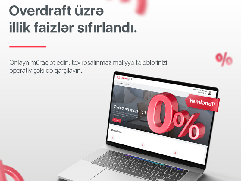 Kapital Bank bizneslə məşğul olanlara illik 0 faizlə overdraft məhsulunu təqdim edir