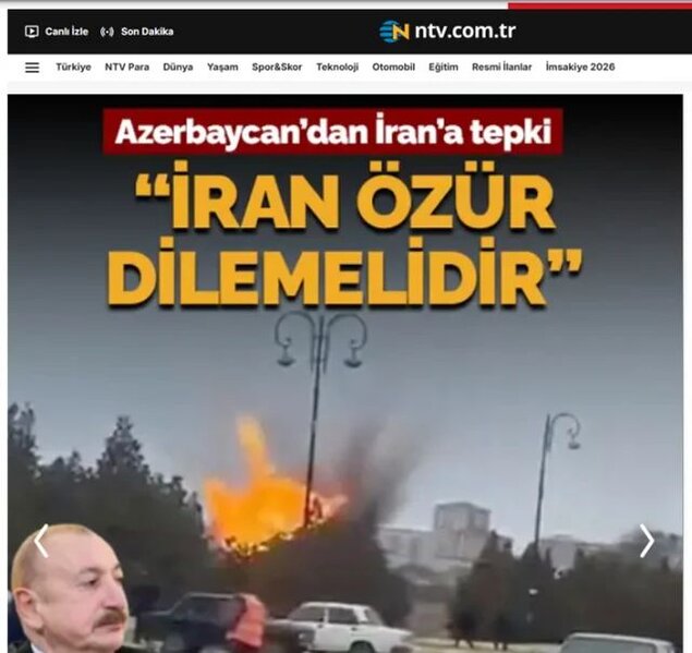 İlham Əliyevin İranın Azərbaycana dron hücumuna dair fikirləri dünya mediasının diqqət mərkəzindədir