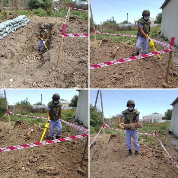 Füzulidə partlamış raket hissəsi aşkarlandı - FOTO
