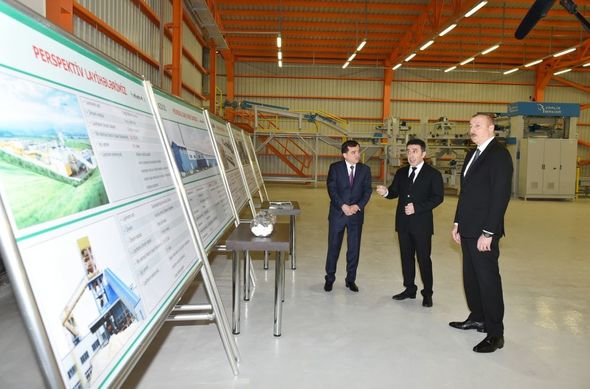 Prezident Qazaxda əhəng zavodunun açılışında iştirak edib - YENİLƏNİB+FOTO