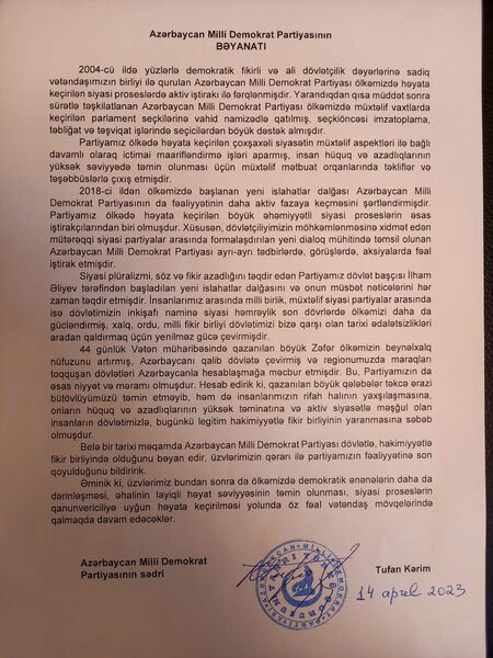 Daha bir partiya fəaliyyətini DAYANDIRDI
