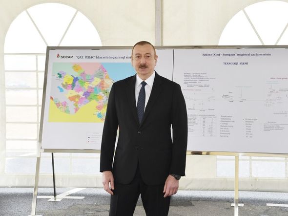 İlham Əliyev magistral qaz kəmərinin açılışında - YENİLƏNİB + FOTO/VİDEO