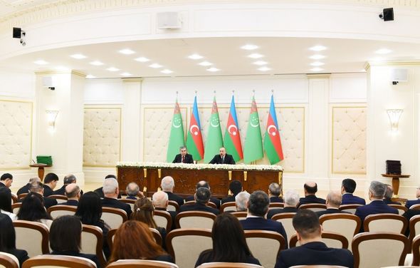 Azərbaycan və Türkmənistan prezidentləri mətbuata bəyanatlarla çıxış ediblər - YENİLƏNİB + FOTO