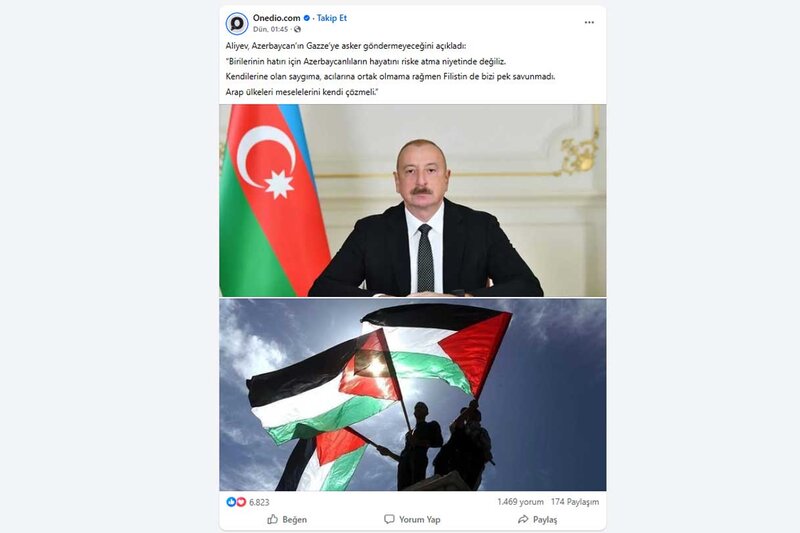 İlham Əliyevin Qəzza ilə bağlı mövqeyi Türkiyə gündəmində - Fotolar