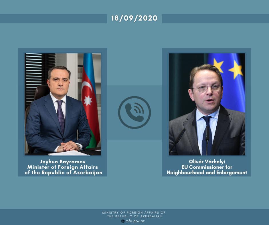 Ceyhun Bayramov və Avropa İttifaqının komissarı müzakirə apardılar