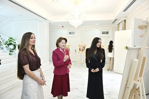 Leyla Əliyeva və Arzu Əliyeva Türk Mədəniyyəti və İrsi Fondunu ziyarət ediblər - FOTOLAR