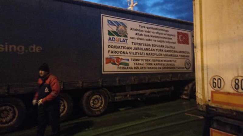 Özbəkistandan Türkiyəyə humanitar yardım aparıldı - Azərbaycanın dəstəyi ilə
