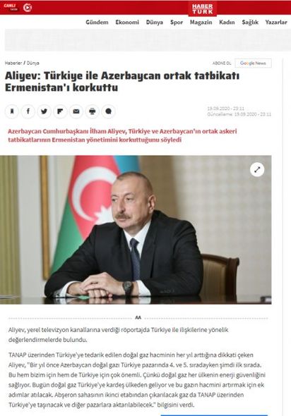 Türkiyə mediası Prezident İlham Əliyevin yerli televiziyalara müsahibəsindən yazır - FOTO