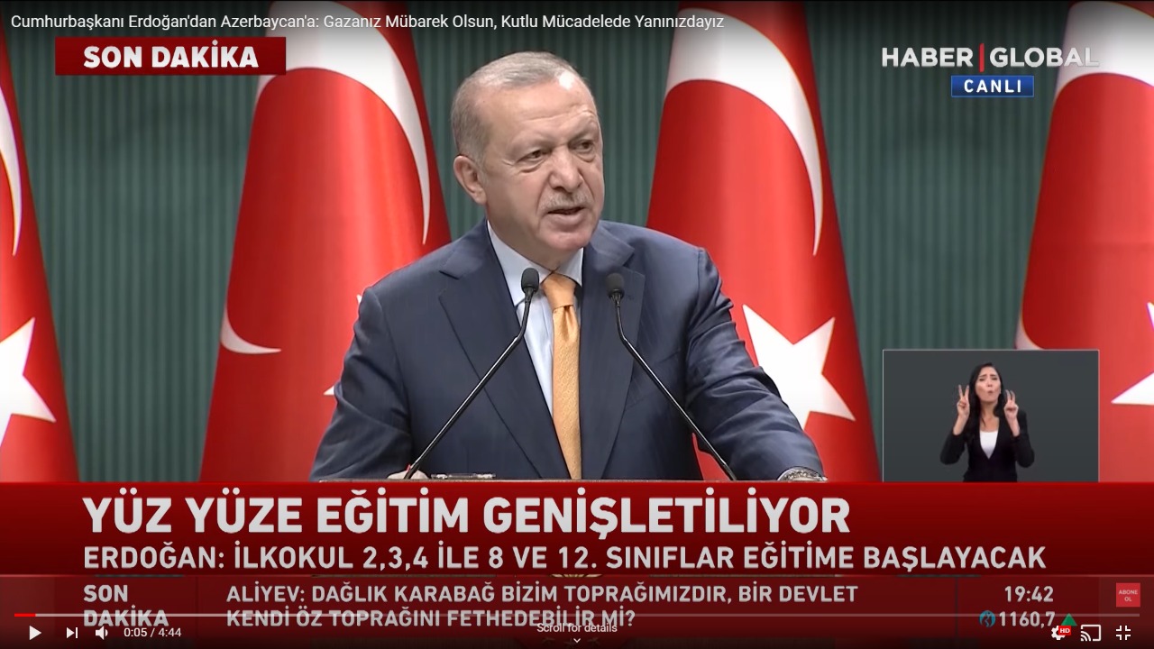 Rəcəb Tayyip Ərdoğandan Azərbaycan ordusuna: "Qəzanız mübarək olsun!" - VİDEO
