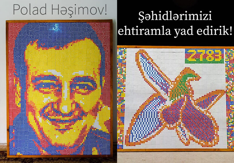 Kubik-rubiklə şəhidlərin rəsmini yaradan gənc: "Onların xatirəsinə sərgi keçirmək istərdim" - MÜSAHİBƏ + FOTO