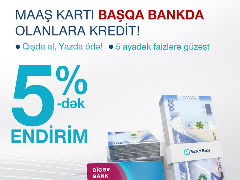 Bank of Baku-dan maaş kartı başqa bankda olan HƏR KƏSƏ KREDİT