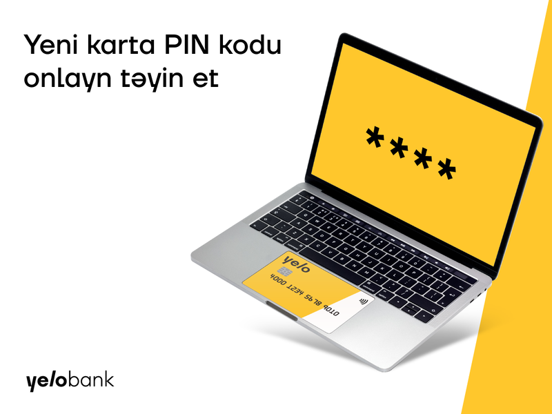 Yelo Bankın yeni xidmətilə kartının şifrəsini onlayn təyin et