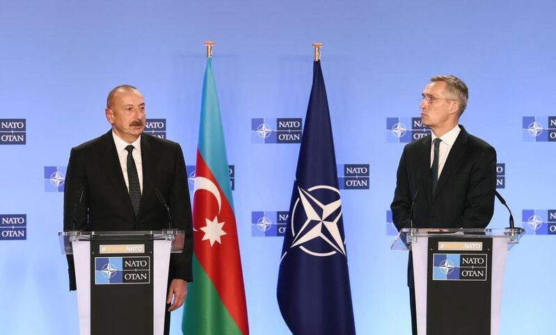 Azərbaycan Prezidentilə NATO Baş katibinin birgə mətbuat konfransı oldu - FOTOLAR