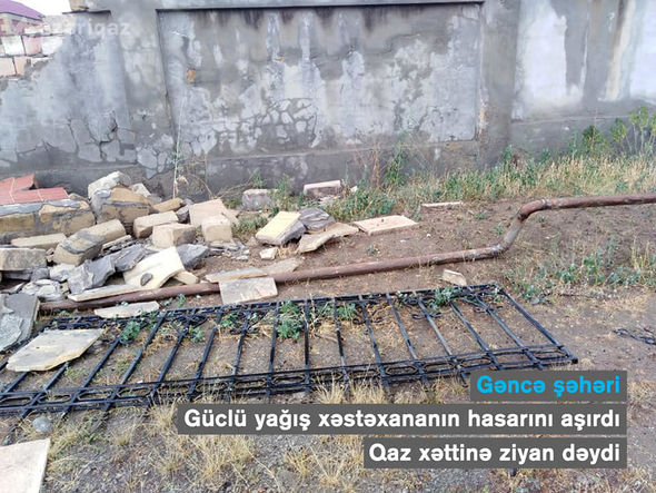 Gəncədə güclü yağış fəsadlar törətdi - FOTO
