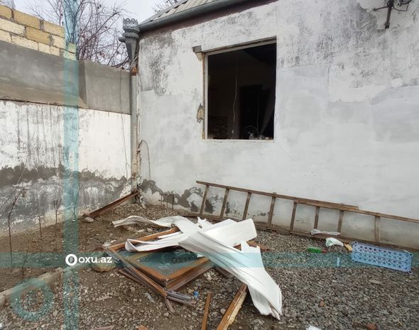 Gəncədə evdə partlayış oldu - FOTO