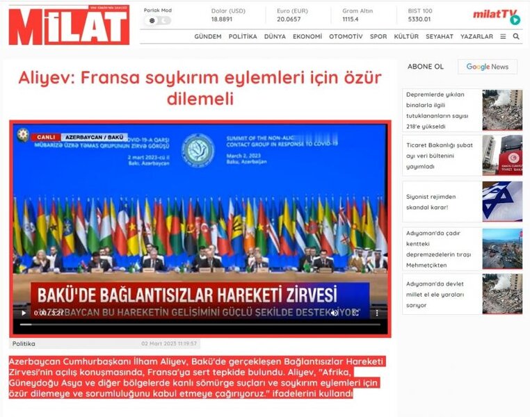 Türkiyə mətbuatı İlham Əliyevin çıxışından YAZDI - FOTO