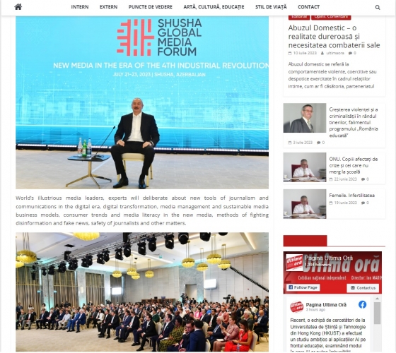 Rumıniya mətbuatı Şuşada keçirilən Qlobal Media Forumundan yazıb - FOTOLAR