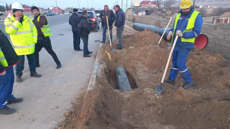 Magistral kəmər zədələndi: Nardaranda abonentlər qazsız qalıb - FOTO