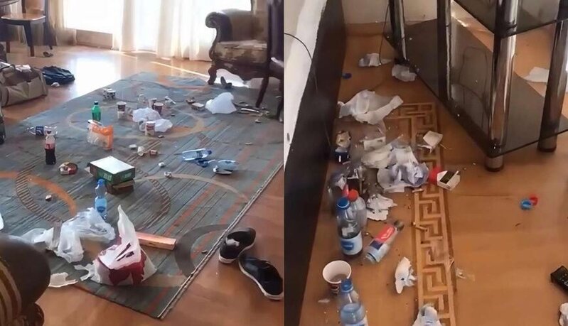 Ərəblər Bakıda evi zibilliyə döndərdi