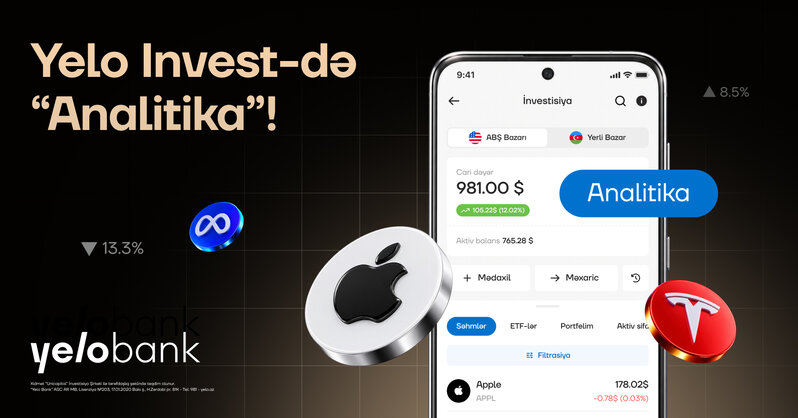 Yelo Invest-in yeni imkanı ilə portfelini daha yaxşı tanı