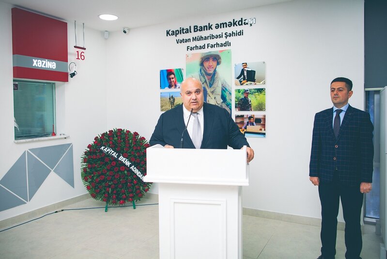 Kapital Bank şəhid əməkdaşının adını daşıyan filialının açılışını etdi