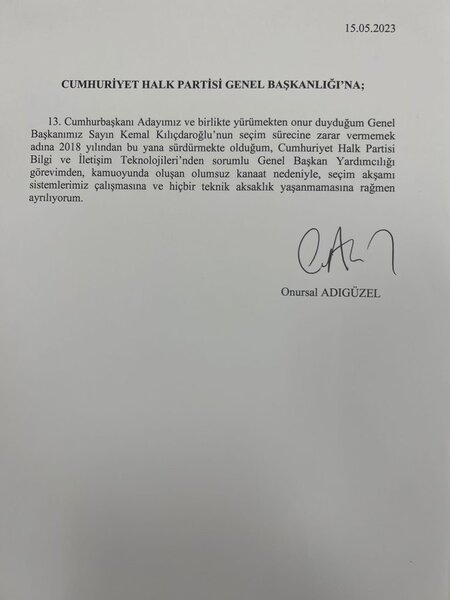 Kılıçdaroğlunun müavini istefa verdi - FOTO