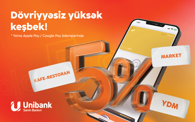 Unibank müştəriləri rekord məbləğdə keşbek qazanıb