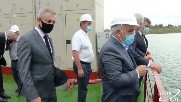 İmişlidəki göllərdən Baş Muğan kanalına su vurulmasına başlanıldı - FOTO