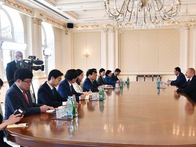 İlham Əliyev Koreya Milli Assambleyasının sədrini qəbul edib