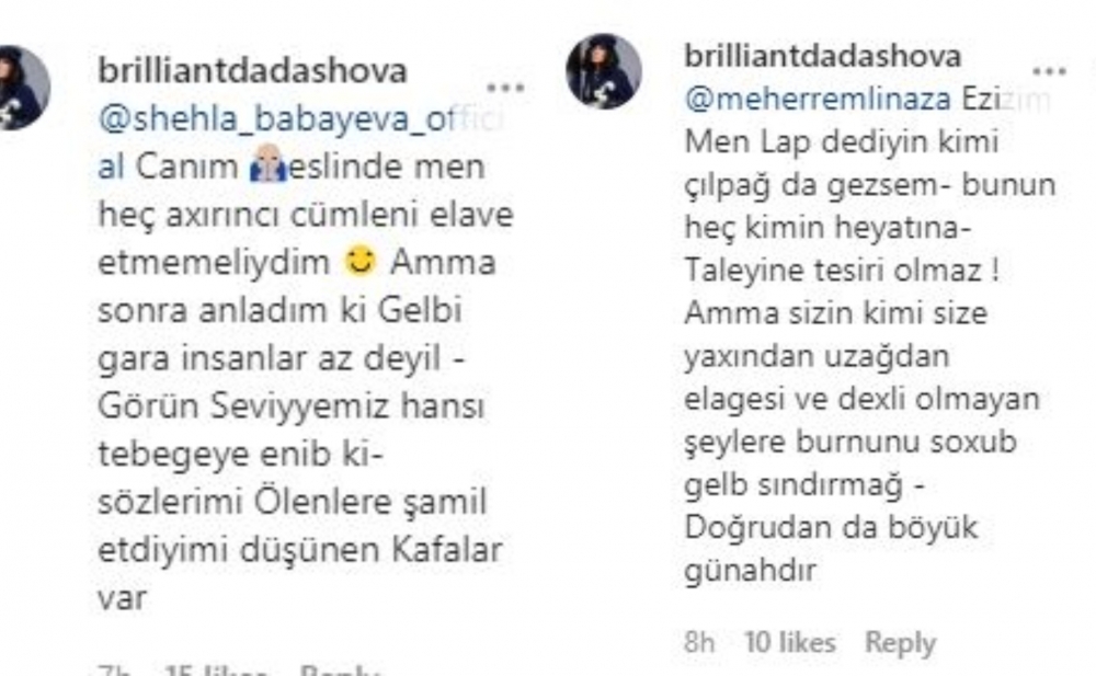 "Bağlı geyinib qudasıyla qaçır, qohumu ilə sevişir... " - Brilliantdan sərt sözlər