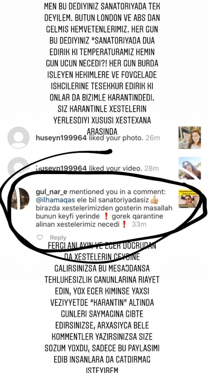 "Hər gün dua edirik ki, hərarətimiz normal olsun" - Karantində olan İlhamə