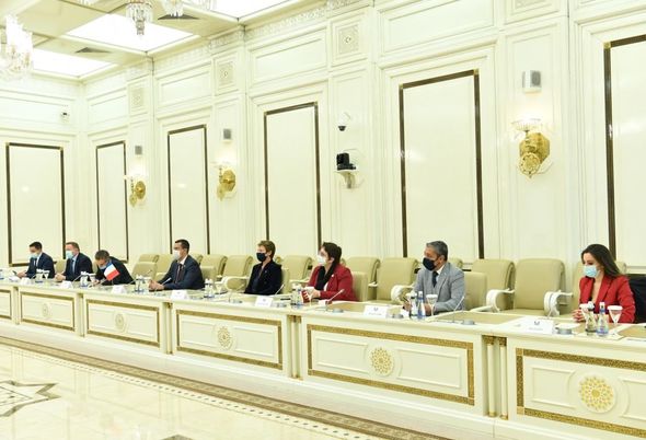 Milli Məclisin Sədri Sahibə Qafarova Fransa Milli Assambleyasının nümayəndə heyəti ilə görüşüb – FOTO