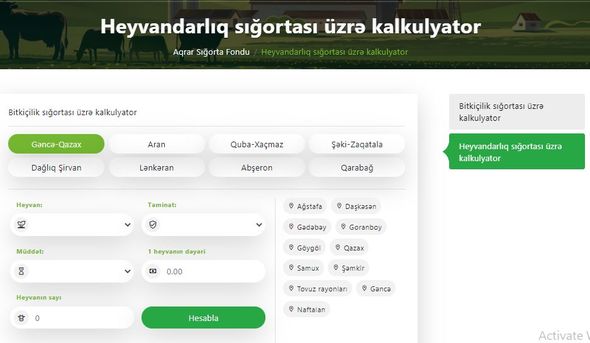 Azərbaycanda ilk dəfə mal-qaranın sığorta kalkulyatoru istifadəyə verildi - FOTO