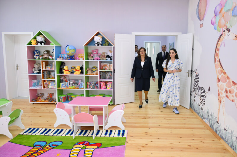 Leyla Əliyeva Şamaxıda körpələr evi-uşaq bağçalarının açılışında - Fotolar