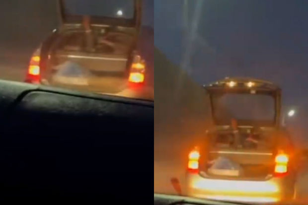 Polis gəlin maşınını saxladı - VİDEO