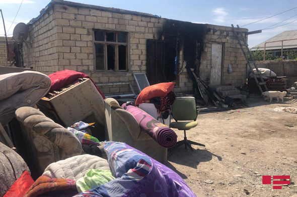 Sumqayıtda spirtli içki aludəçisi olan ata oğlunun evini yandırdı - FOTO