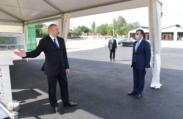 İlham Əliyev İsmayıllıda təməlqoyma mərasimində - FOTO