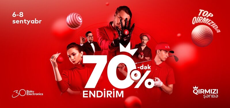 Baku Electronics-də top kimi 70%-dək Qırmızı Şənbə