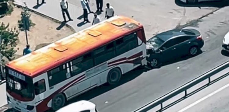 Bakı-Sumqayıt yolunda maşın avtobusa çırpıldı