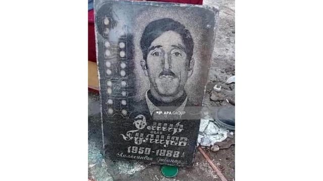 Ağdamda dəfn edilmiş şəxsin məzar daşı Xocavənddə aşkarlanıb