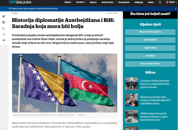 Bosniya və Herseqovina KİV-i İlham Əliyevin bu ölkəyə səfəri ərəfəsində silsilə məqalələr yayımlayıb - FOTO