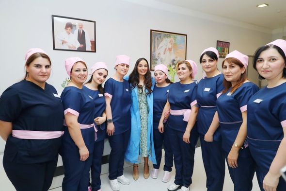 Leyla Əliyeva 3 nömrəli Şəhər Klinik Xəstəxanasının doğum şöbəsində olub - FOTO