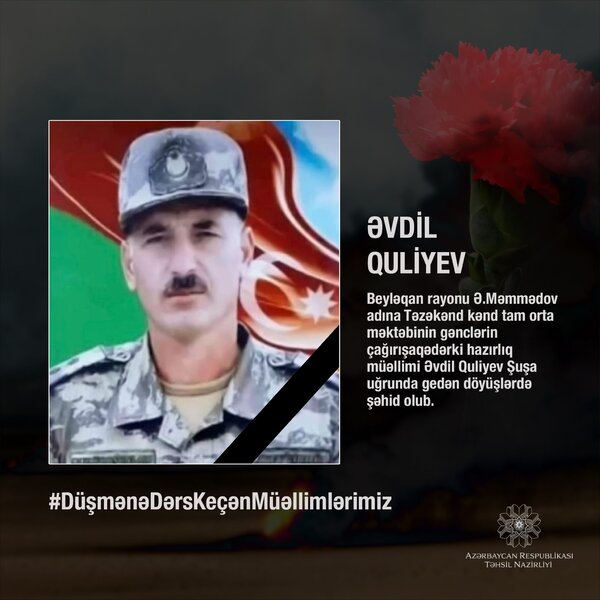 Daha bir müəllim şəhadəti ilə düşmənə dərs keçdi 