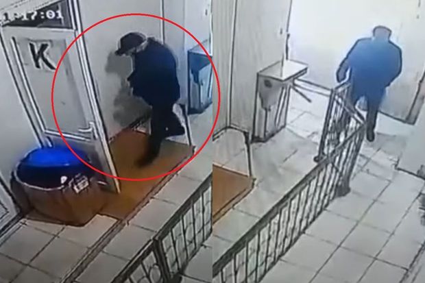 Bakıda kişini tualetdə soydular: 10 min dollarlıq quldurluğun görüntüləri - ANBAAN VİDEO