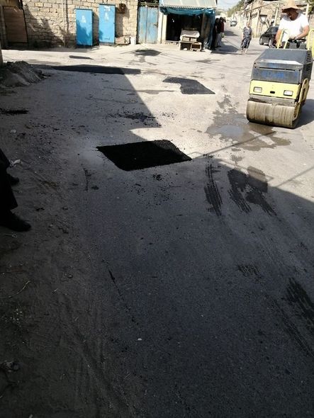 Bakıda yolu təmir etmək əvəzinə, yamaq vurdular - RƏSMİ AÇIQLAMA + FOTO