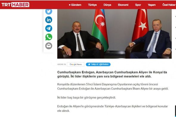 İlham Əliyevin Konyaya səfəri Türkiyə mediası tərəfindən geniş işıqlandırılıb - FOTO